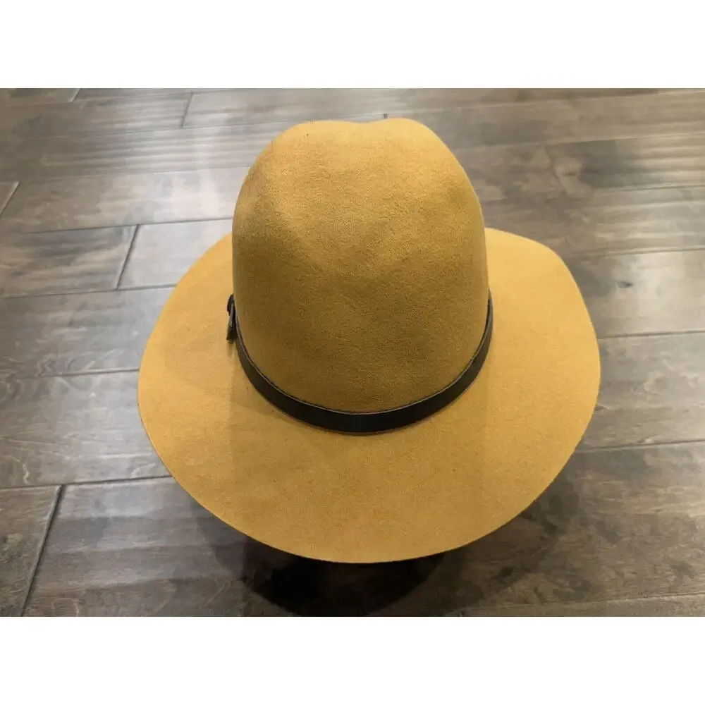 Goorin Bros Mens Mustard Wide Brim Wool Fedora Hat Size L LARGE 100-6772 - Picture 5 of 9